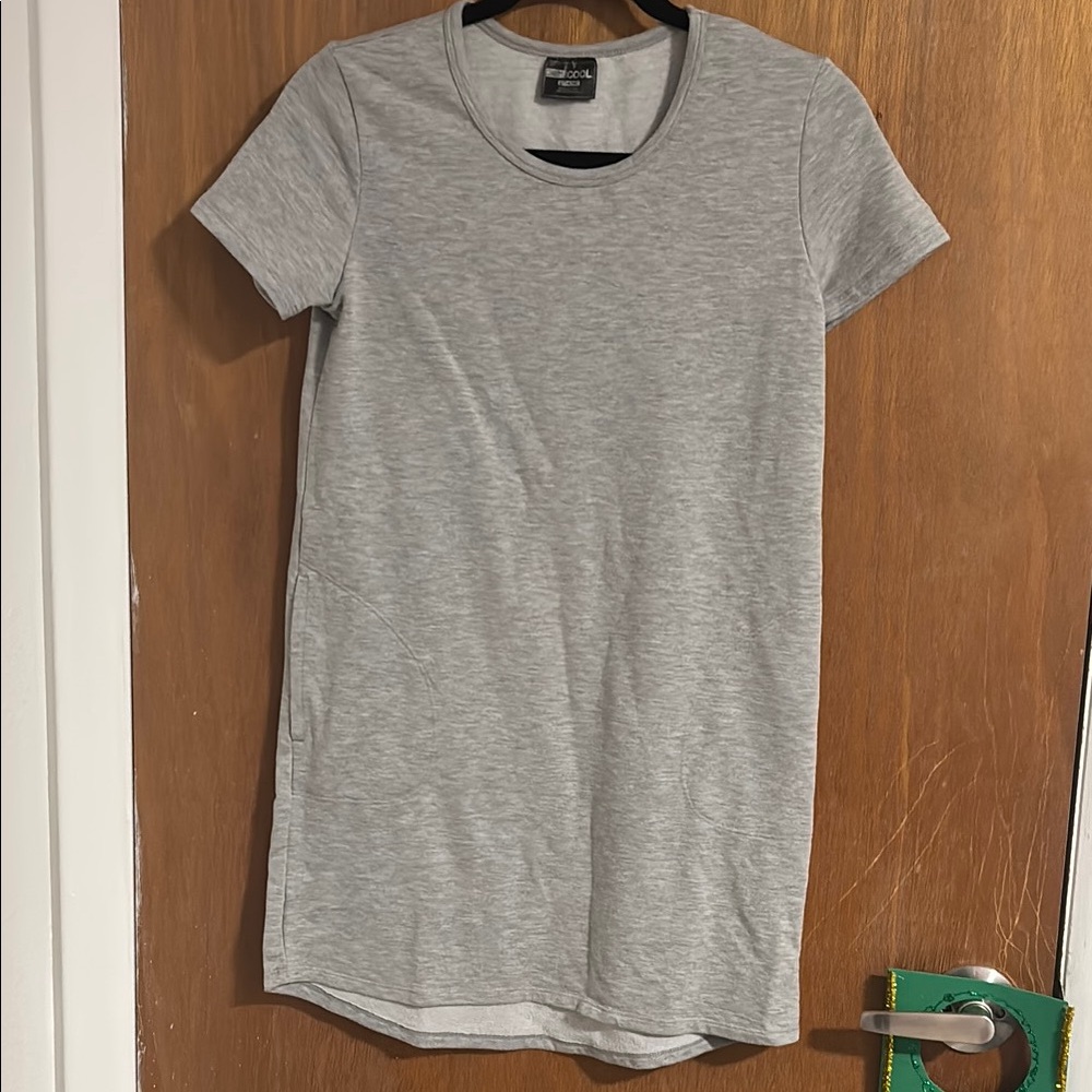 Gray Short Sleeve T-Shirt Dress